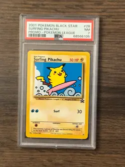 Pokemon Black Star Surfing Pikachu Pokemon League Promo PSA 7 PSA # 68566105 - Image 3