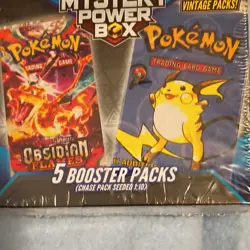 Pokemon Mystery Power Box Booster Packs Special Edition Vintage Obsidian Flames - Image 1