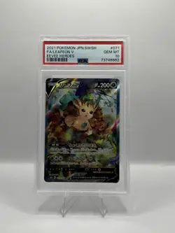 Pokemon Leafeon V 071/069 S6a Eevee Heroes FA Holo Japanese Ultra Rare PSA 10 - Image 1