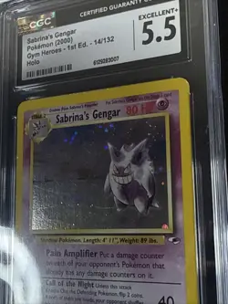 Pokemon Sabrina's Gengar Gym Heroes 1st Edition Holo Rare #14 - CGC 5.5 - Image 3