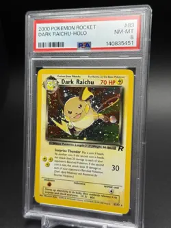 2000 Pokemon Rocket Dark Raichu Holo #83 NM - MINT PSA 8 SWIRL - Image 2