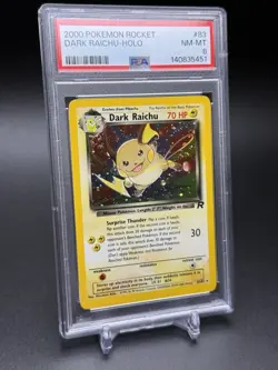 2000 Pokemon Rocket Dark Raichu Holo #83 NM - MINT PSA 8 SWIRL - Image 3