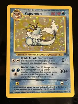 Pokemon TCG Vaporeon Holo Rare Card 12/64 Jungle Dmg - Image 2