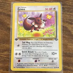 Pokemon TCG Eevee Jungle 1st Edition Card 51/64, Regular, Beautiful LP - Image 1
