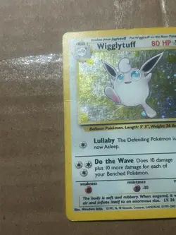 Pokemon TCG Wigglytuff Base Set 2 Holo Rare Card B 19/130 - DMG - Image 2