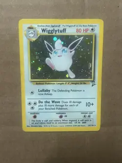 Pokemon TCG Wigglytuff Base Set 2 Holo Rare Card B 19/130 - DMG - Image 3