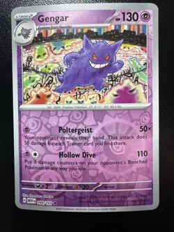 Pokemon TCG Gengar 094/165 Reverse Holo Scarlet Violet 151 Card - Image 1