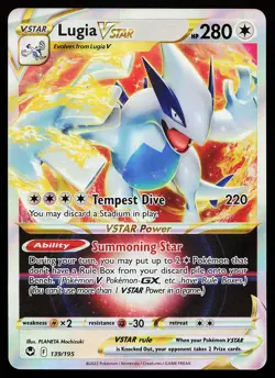 Lugia VSTAR 139/195 Ultra Rare Silver Tempest Pokemon Card - Image 1