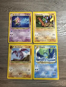 Pokemon Wotc Neo Revelation 4 Rare Vintage Card Collection Lot Starmie Kingdra - Image 1