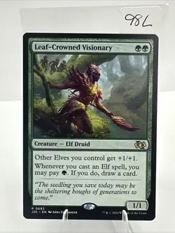 MTG Leaf-Crowned Visionary, NM-Mint, English Foundations - Jumpstart - Image 4