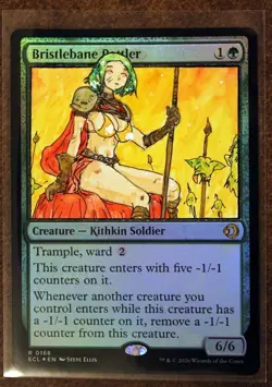 Bristlebane Battler Altered Art Hand Painted MTG Magic the Gathering Anime Girl - Image 1