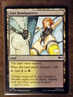 Foot Headquarters Altered Art Hand Painted MTG Magic the Gathering Anime TMNT - Image 1