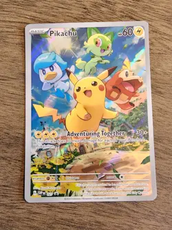 Pikachu SVP EN 027 Black Star Promo Paldea Evolved Scarlet & Violet Pokemon Card - Image 1