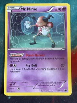 POKEMON MR. MIME #47/116 RARE PLASMA FREEZE NM CARD - Image 1
