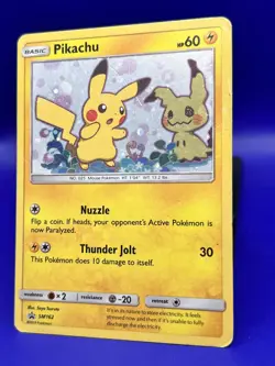 Pokemon Card Pikachu Black Star Promo SM162 Holo HP/Dmg - Image 2