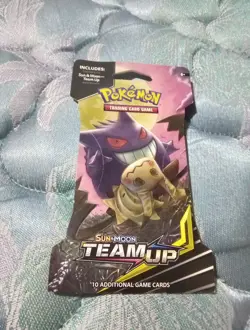 Pokemon Sun And Moon Team Up Sleeved Booster Pack Gengar And Mimiku - Image 1