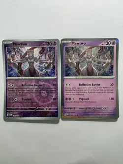 Pokemon TCG: Mewtwo 150/165 English 151 Holo Rare & Rev Holo NM - Image 1