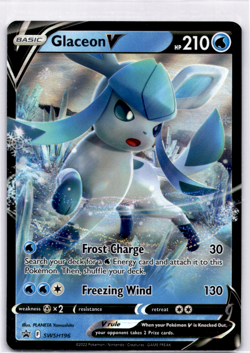 Glaceon V Holofoil SWSH196 Promo SWSH: Sword & Shield Promo Cards Near Mint - Image 1