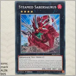 Steamed Sabersaurus - ALIN-EN050 - Common 1st Edition Yugioh - Image 1