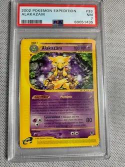 Vintage Pokemon Card 2002 Expedition Alakazam Rare PSA 7 Near Mint 33/165 - Image 2
