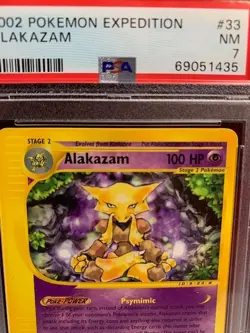 Vintage Pokemon Card 2002 Expedition Alakazam Rare PSA 7 Near Mint 33/165 - Image 3