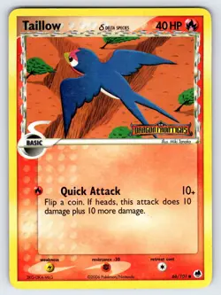 Taillow Delta Species 66/101 EX Dragon Frontiers Pokemon Card Reverse Holo - Mp - Image 1