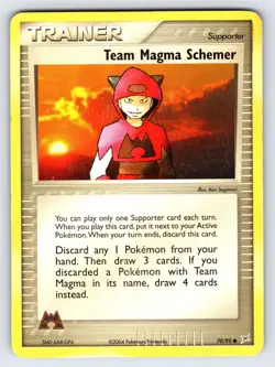 Team Magma Schemer 70/95 EX Team Magma Vs. Team Aqua Pokemon Card Trainer - Mp - Image 1