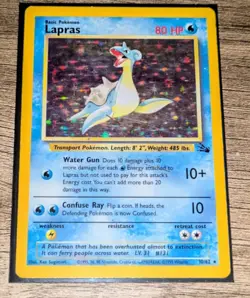 Lapras 10/62 WOTC Fossil Unlimited Holo Rare Pokemon Card MP - Image 2
