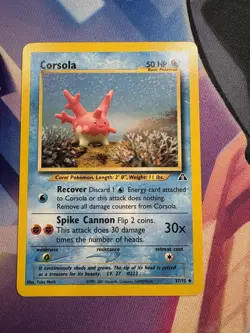 Pokemon TCG Corsola Neo Discovery Card 37/75 Unlimited Uncommon - Image 1