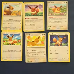Pokemon TCG Card Lot Eevee Sword & Shield Sun & Moon Evolving Skies 6x - Image 1