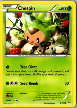 Chespin 9/162 Common XY - BREAKthrough LP Pokemon Card - Image 1