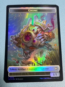 MTG Ixalan Gnome // Dinosaur (0001) Double-Sided Token Foil LCI NM - Image 1