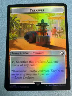 MTG Ixalan Treasure (0002) // Golem Double-Sided Token Foil LCI NM - Image 1