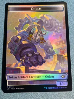 MTG Ixalan Treasure (0002) // Golem Double-Sided Token Foil LCI NM - Image 2