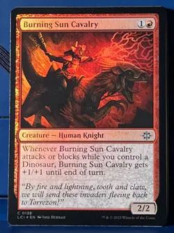 MTG Lost Caverns of Ixalan Burning Sun Cavalry Foil LCI NM - Image 1