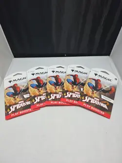 Magic The Gathering: Marvel Spider Man Lot Of 5 Play Boosters NIP (A1) - Image 1