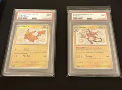 2024 PAF EN PIKACHU #131 & RAICHU #132 SHINY RARE POKEMON PSA 9 SET - Image 1