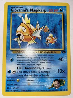 Pokemon Tcg Giovanni's Magikarp #73 Pokemon Gym Challenge MP - Image 1