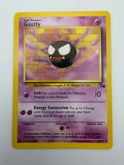 #33/62 Gastly Normal Uncommon - Pokemon TCG Fossil - Vintage - LP (See Photos) - Image 1