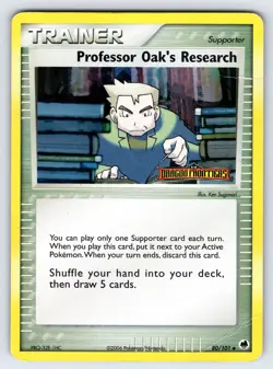 Professor Oak's Research 80/101 EX Dragon Frontiers Pokemon Reverse Holo - Mp - Image 1