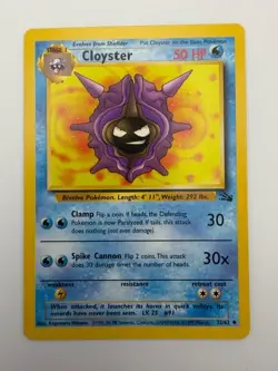 #32/62 Cloyster Normal Uncommon - Pokemon TCG Fossil - Vintage - LP (See Photos) - Image 1