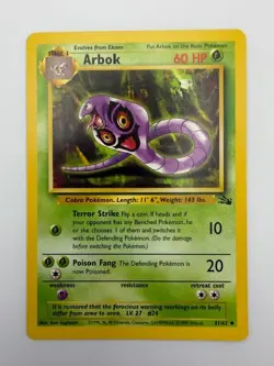 #31/62 Arbok Normal Uncommon - Pokemon TCG Fossil - Vintage - LP (See Photos) - Image 1