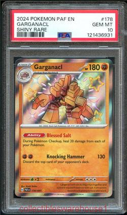 Pokemon Paldean Fates Garganacl 178 PSA 10 - Image 1