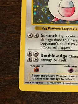 Pokemon Chansey 003/102 Base Set (Shadowless) Holo Rare LP - Image 5