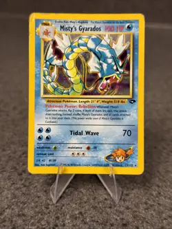 🔥 Misty's Gyarados 13/132 | Unlimited Holo Rare MP | Gym Challenge WOTC Pokemon - Image 1