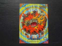 2000 Topps Pokemon Stick On #7 74 Geodude Series 2 Chase TV Animation Sticker - Image 1