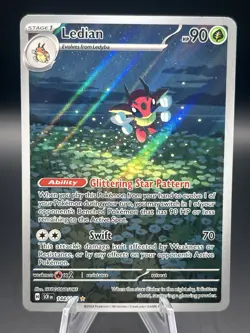 Pokemon TCG SV Stellar Crown Ledian #144/142 Illustration Rare - Image 1