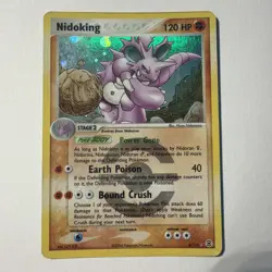 Pokemon Nidoking 120HP 8/112 Reverse Holo Rare 2004 DMG Heavy Played creased - Image 1