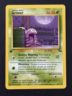 Pokemon Grimer 48/62 1st Edition Base Set Portuguese Basic Regular Common 50HP - Image 1