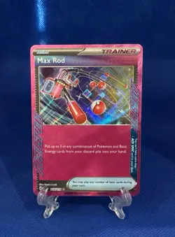 Pokemon TCG Max Rod Prismatic Evolutions Ace Spec Trainer Card 116/131 - Image 1